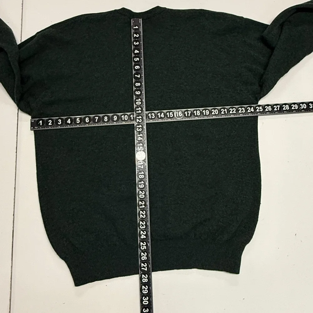 Pendleton Sweater Mens XXL Green Pullover V-Neck 100% Virgin Lambswool Knit